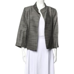 St. John Silk & Wool Blend Open-front Light-weight Unlined Blazer, Size 8